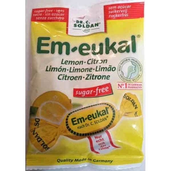 Em-Eukal Lemon Sugar-Free Cough Drops 50g