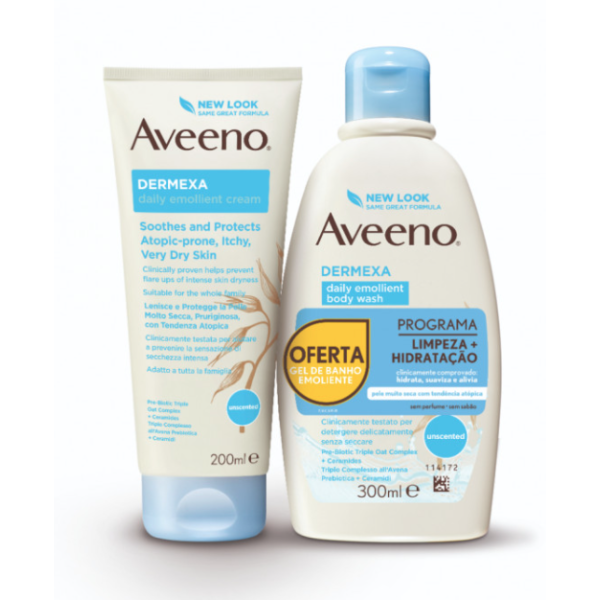 Aveeno Dermexa Emollient Soothing Cream + Emollient Shower Gel