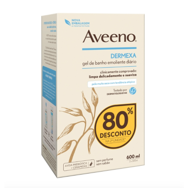 Aveeno Dermexa Emollient Shower Gel Duo 300ml