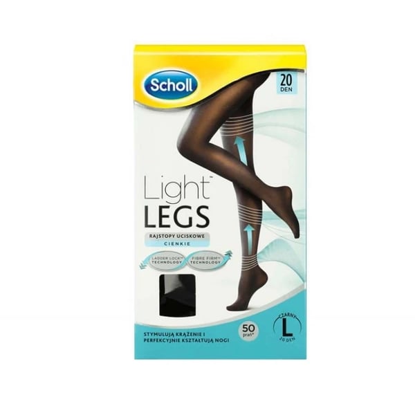Scholl Light Legs Leotard Compression Socks 20 Denier Black M