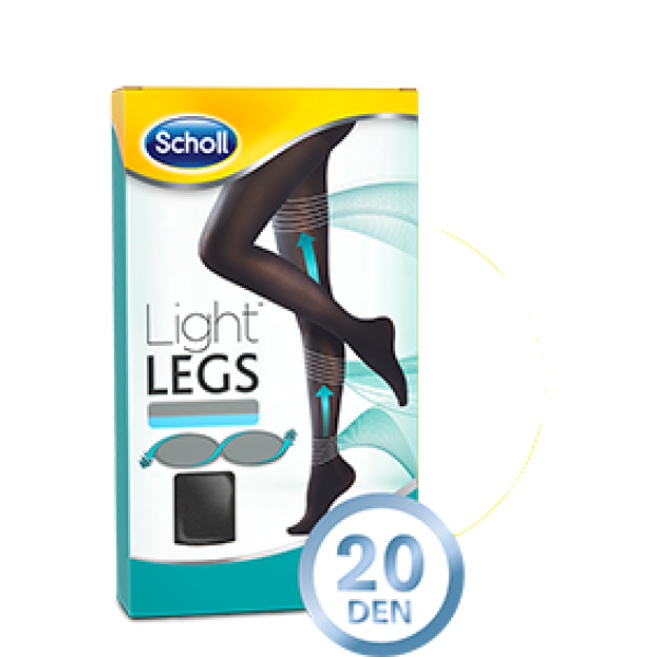 Scholl Light Legs Leotard Compression Socks 20 Denier Black M