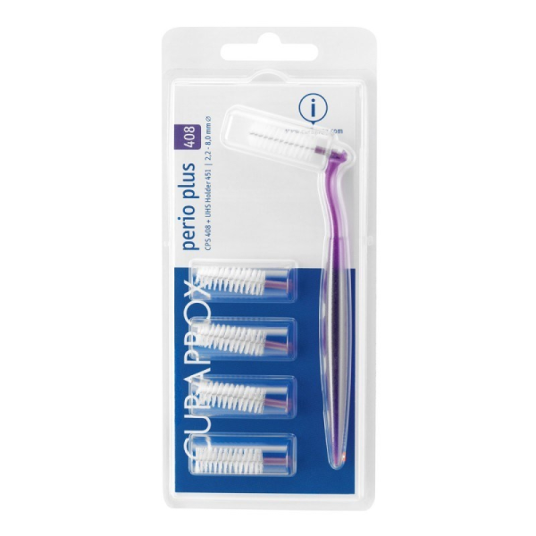 Curaprox Perio Plus Interdental Brush Kit CPS 408 + UHS Handle 451 X5 Units