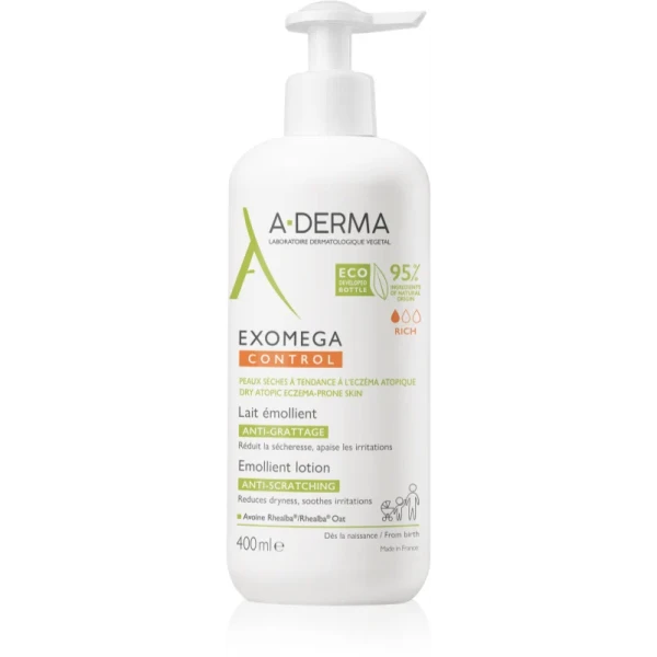 A-Derma Exomega Control Anti-Itching Emollient Lotion 400ml