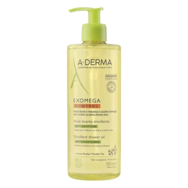 A-Derma Exomega Control Anti-Itching Emollient Cleansing Oil 500ml