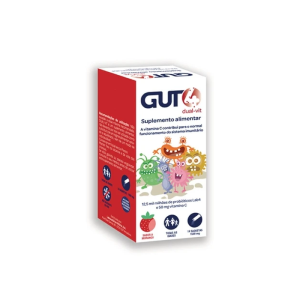 Gut4 Dual-Vit Strawberry Powder Sachets x14