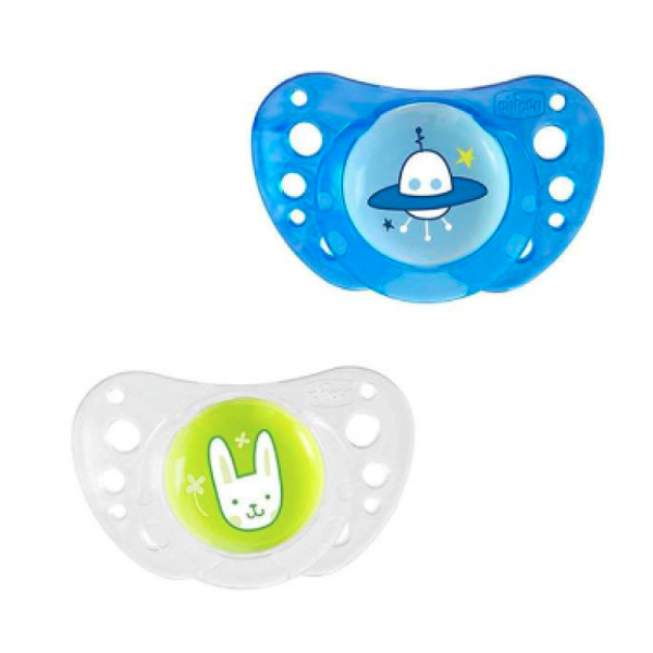 Chicco Physio Air Blue Silicone Pacifier 12M+ x2