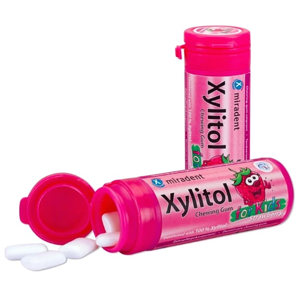 Miradent Xylitol Kids Strawberry Chewing Gum x30