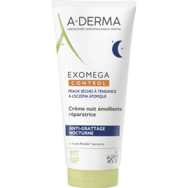 A-Derma Exomega Control Anti-Itching Night Emollient Cream 200ml