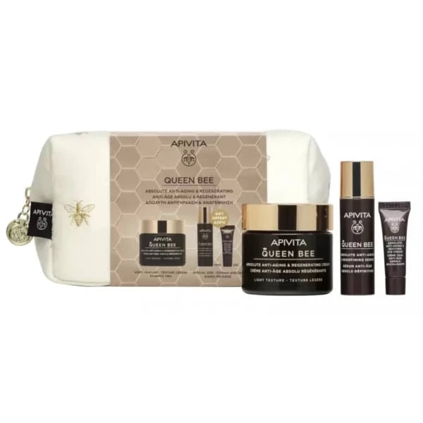Apivita Queen Bee Gift Set - Light Cream + Serum + Eye Cream