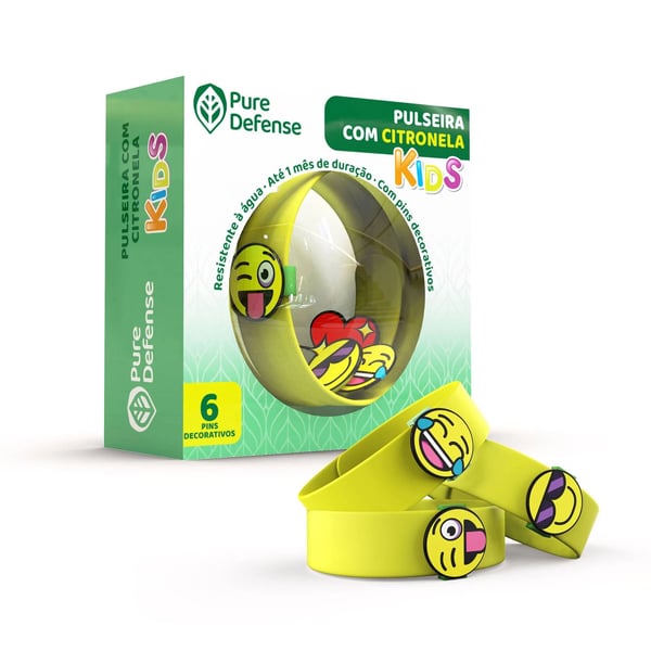 Pure Defense Citronella Repellent Bracelet Kids X1 + Pins