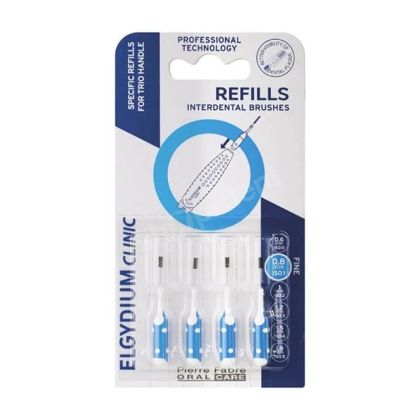Elgydium Clinic Triocompact Blue Interdental Brush Refill (ISO1) x4