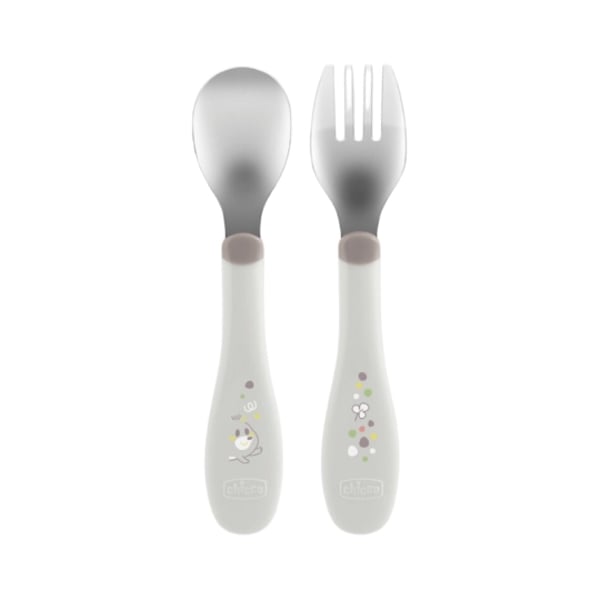 Chicco 18M+ Gray Stainless Steel Cutlery Set