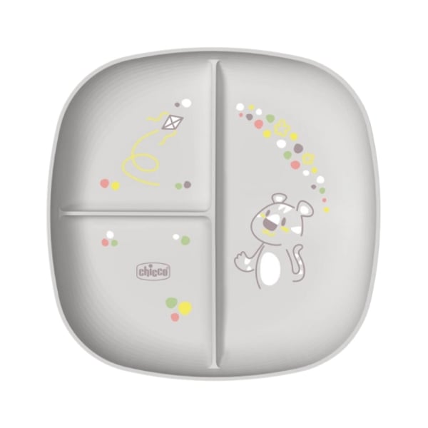 Chicco Plate with Gray Dividers 12M+