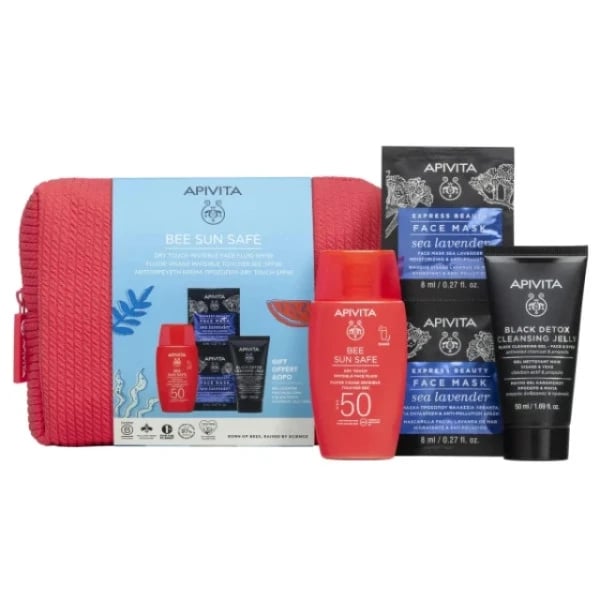 Apivita Bee Sun Safe Invisible Fluid Dry Touch Face SPF50 50ml with Bag Offer