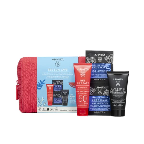 Apivita Bee Sun Safe Hidra Sensitive Soothing Cream SPF50+ with Bag Offer