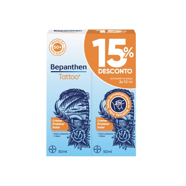 Bepanthen Tattoo Sunscreen Cream SPF 50+ 50ml X2 -15% Discount