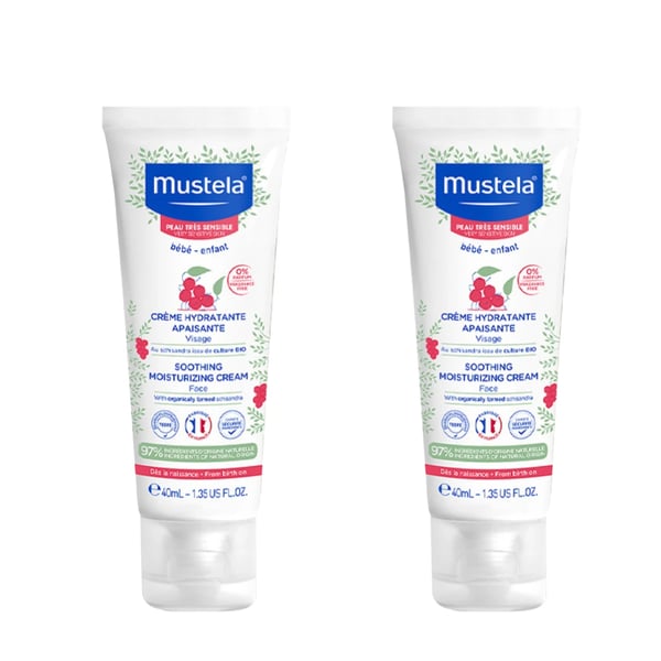Mustela Baby Soothing Moisturizing Face Cream 0% Perfume Duo (40ml X2) -€8 2nd Unit