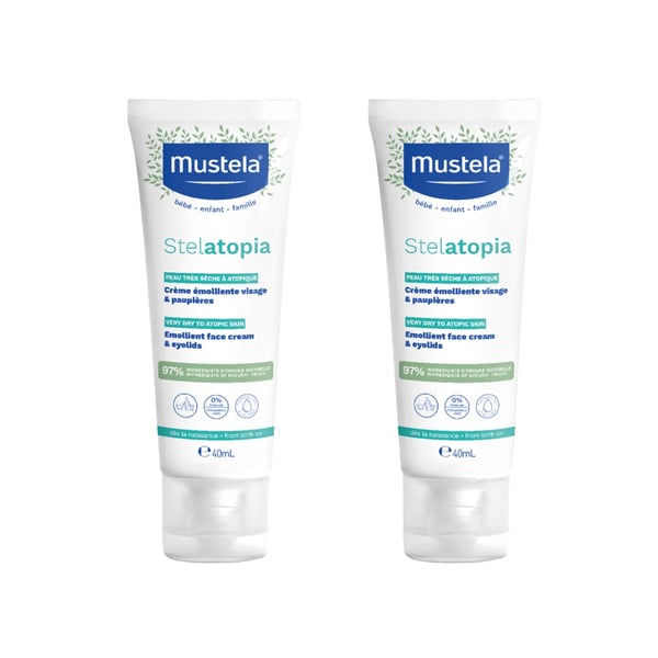 Mustela Bebé Stelatopia Emollient Face Cream without Perfume Duo (40ml X2) - Take 2 for €1 more