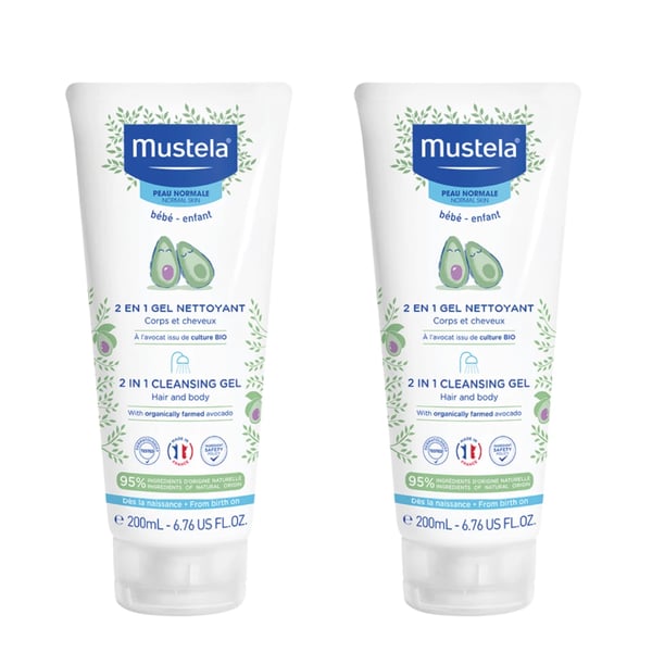 Mustela Baby 2-in-1 Hair/Body Washing Gel Duo (200ml x 2) - Buy 2 for €1 More