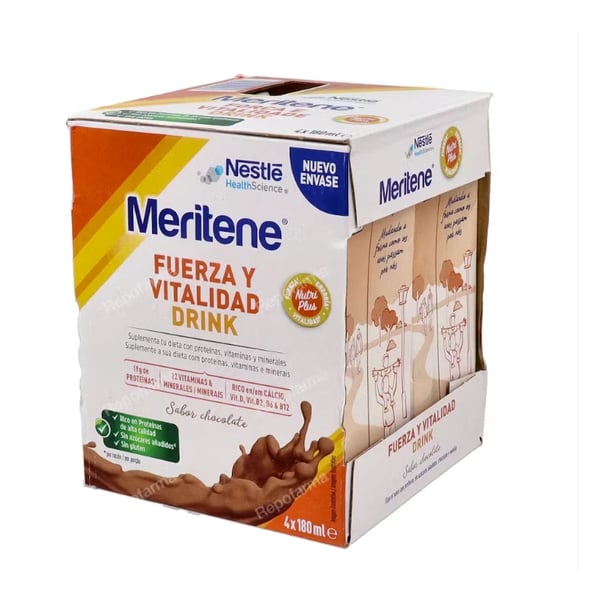 Nestlé Meritene Strength and Vitality Drink Chocolate 180ml X4 - Special Price