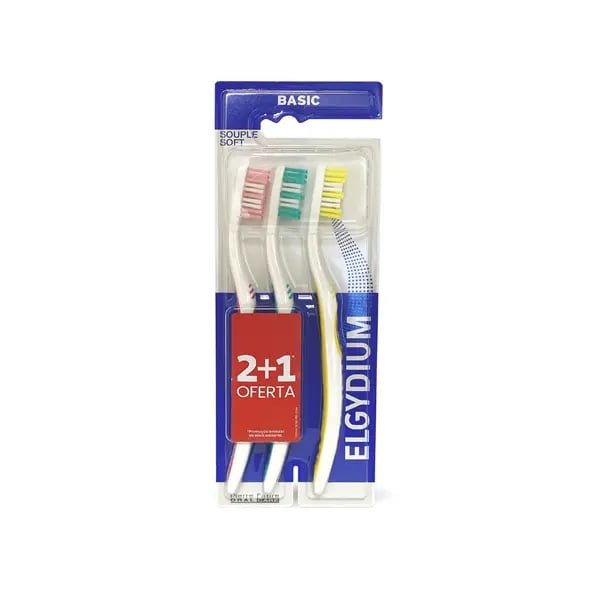 Elgydium Basic Soft Toothbrush X2+1