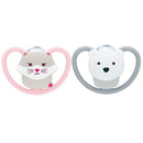 Nuk Perfect Match Air Silicone Pacifier Cat + Bear 18-36M x2