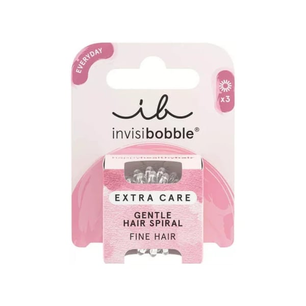 Invisibobble Original Extra Care Crystal Clear Hair Elastics X3
