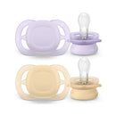 Philips Avent Eco Ultra Start Pacifier 0-2M Lilac/Beige X2