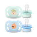 Philips Avent Eco Ultra Start Pacifier with Faces and Cloud Design, 0-2 Months x2