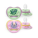 Philips Avent Eco Ultra Air Leaf and Tiger Pacifier 6-18M x2