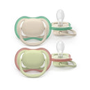 Philips Avent Eco Ultra Air Pacifier Beige/Green 6-18M X2