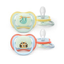 Philips Avent Eco Ultra Air Nighttime Pacifier Sloth and Tiger 0-6M x2