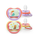 Philips Avent Eco Ultra Air Nighttime Pacifier Toucan and Leopard 18M+ x2