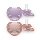 Philips Avent Eco Ultra Soft Pacifier Lilac/Pink 6-18M x2