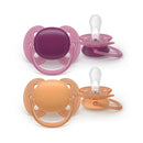 Philips Avent Eco Ultra Soft Pacifier Lilac/Orange 18M+ x2