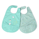 Chicco Waterproof Fabric Bib, Green, 6M+ x2