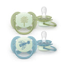 Philips Avent Ultra Soft Nighttime Pacifier with Tree and Bird Design, 18M+ x2