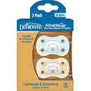 Dr. Brown's Advantage Pacifier Blue/Cream 0-6 Months x2