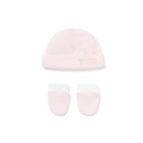Tous Baby Plain Pink Hat and Gloves Set T0-1M