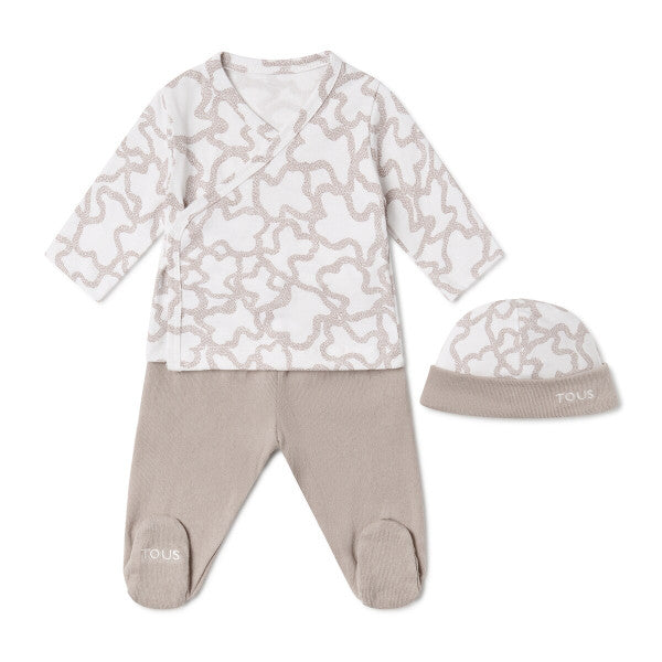 Tous Baby Kaos Beige 3-Piece Set T0-1M