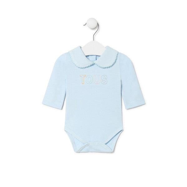 Tous Baby Body with Plain Blue Collar T1-3M