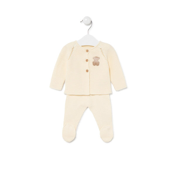 Tous Baby Set 2 Pieces Trico Cream T1-3M