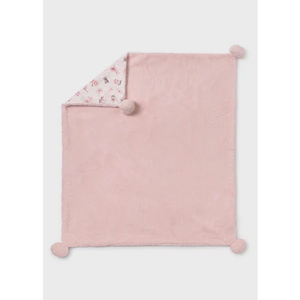 Mayoral Baby Blanket Fur Pompon Red
