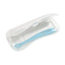 Béaba Set of 2 Soft Silicone Spoons + Gray/Blue Case