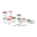 Béaba Set 12 Containers + 2 Silicone Spoons Green/Pink