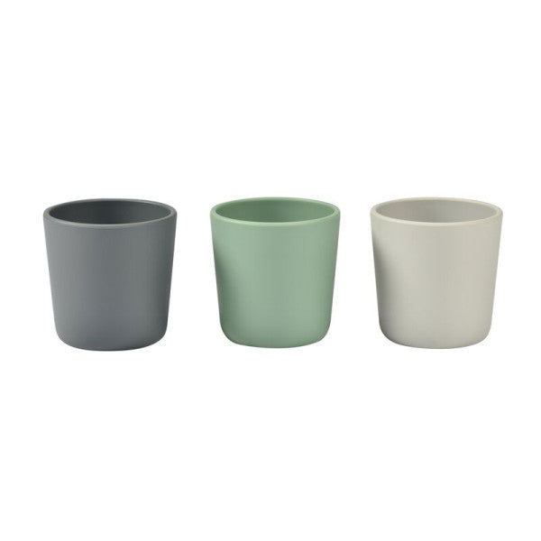 Béaba Set of 3 Silicone Cups Grey/Green/Sage