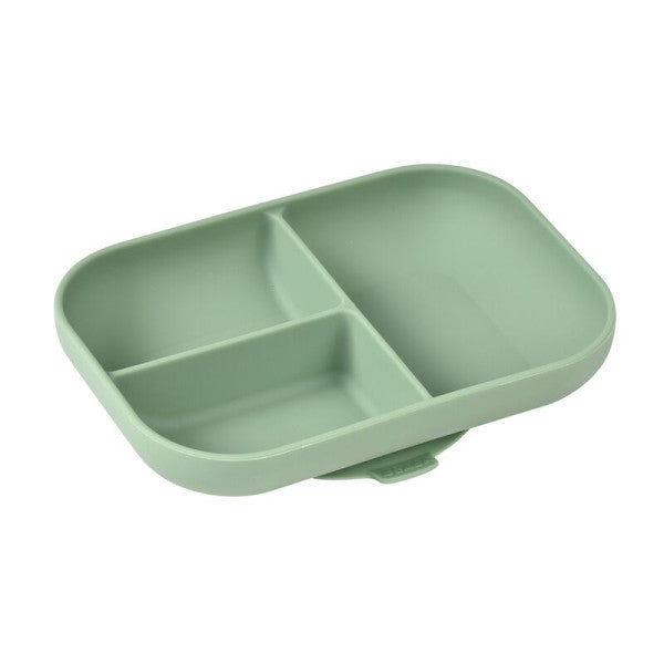 Béaba Sage Green Silicone Divided Plate