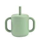 Béaba Silicone Cup with Sage Green Straw