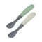 Béaba Set of 2 Spoons for 1st Age Bicolor Grey/Green