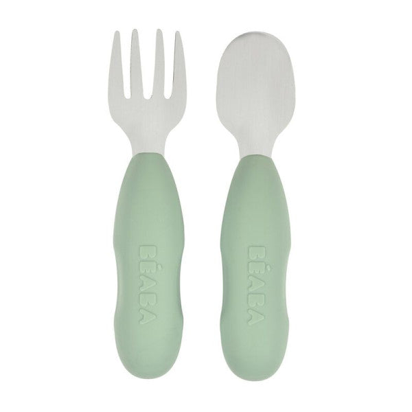 Béaba Green Stainless Steel Learning Spoons